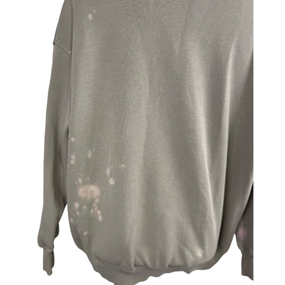 Nike Center Check Olive Crewneck Sweatshirt S Distressed Look - Picture 14 of 16